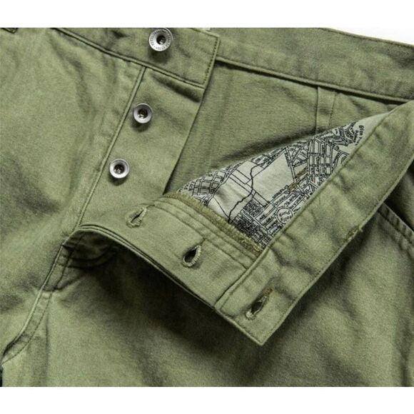 Taylor Stitch The Camp Shorts Mens 28 In Olive Green Herringbone Gorpcor… - Picture 7 of 11